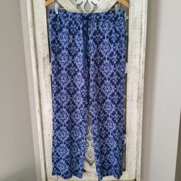 Croft & Barrow Women's Wisperluxe Pajama Full Length Pants Navy Blue & Lilac - Picture 5 of 5